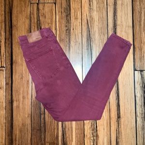 Madewell 9" High Riser Skinny Skinny Jeans Size 26 Mid Rise Stretch Chino Maroon